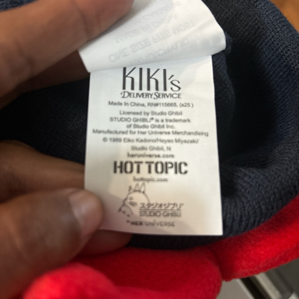 Studio Ghibli Kiki’s Delivery Service Navy Beanie with Hot Pink Bow- anime - Picture 8 of 8